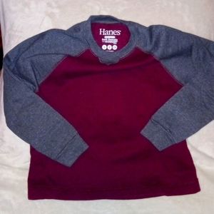 Boys, Hanes, soft sweatshirt, size small, burgundy and gray